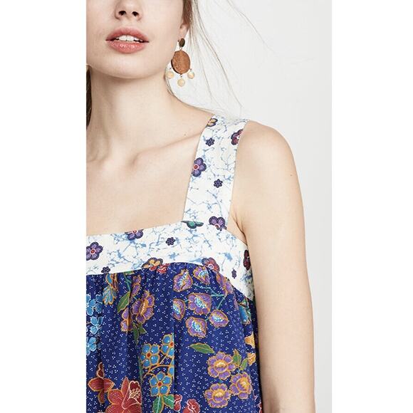 NWT Warm Margaritaville Floral Print Tiered Smock Boho Silk Dress Small - Picture 10 of 12